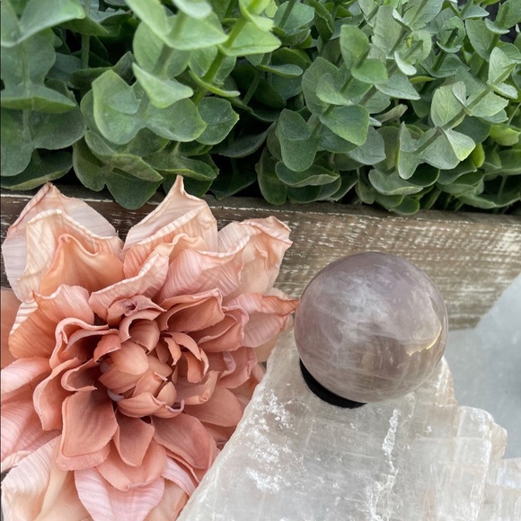 Blue Rose Quartz Sphere - Picture 3 of 6